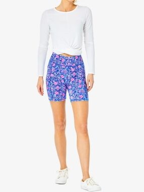 Lilly Pulitzer Luxletic Weekender High Rise Bike Short Takin It Easy Size M